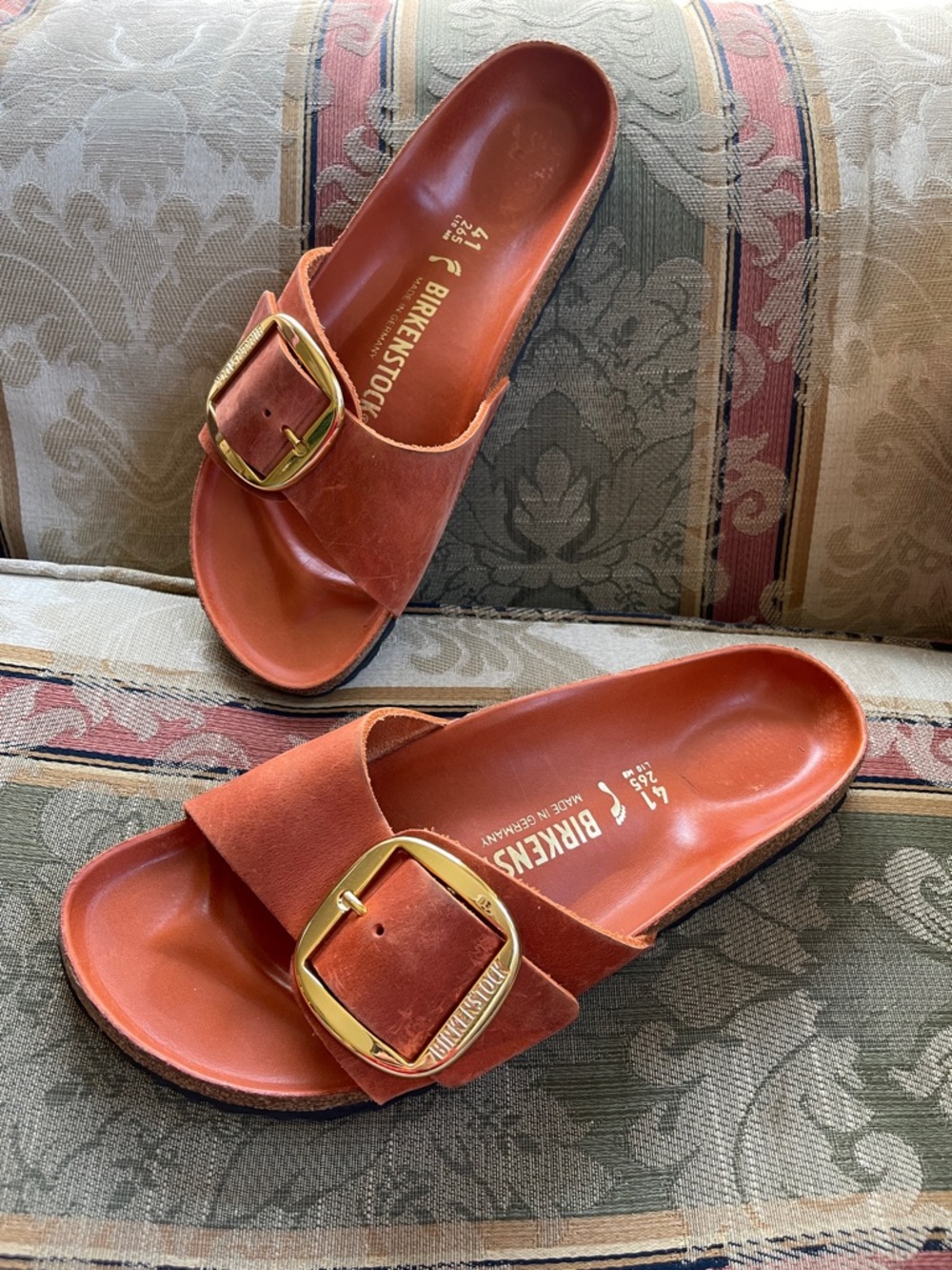 Birkenstock Madrid Big Buckle Orange Burnt. Size 10-10.5 Women 
N14-14 - Picture 4 of 7